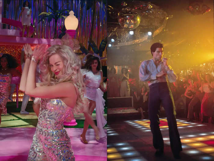 The disco scene is in part an homage to "Saturday Night Fever."