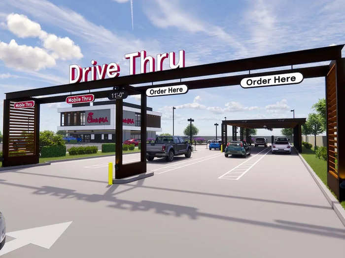 The elevated drive-thru concept will have an order-ahead lane for customers picking up mobile orders. Customers will also be able to place their orders with an employee like a traditional drive-thru lane.