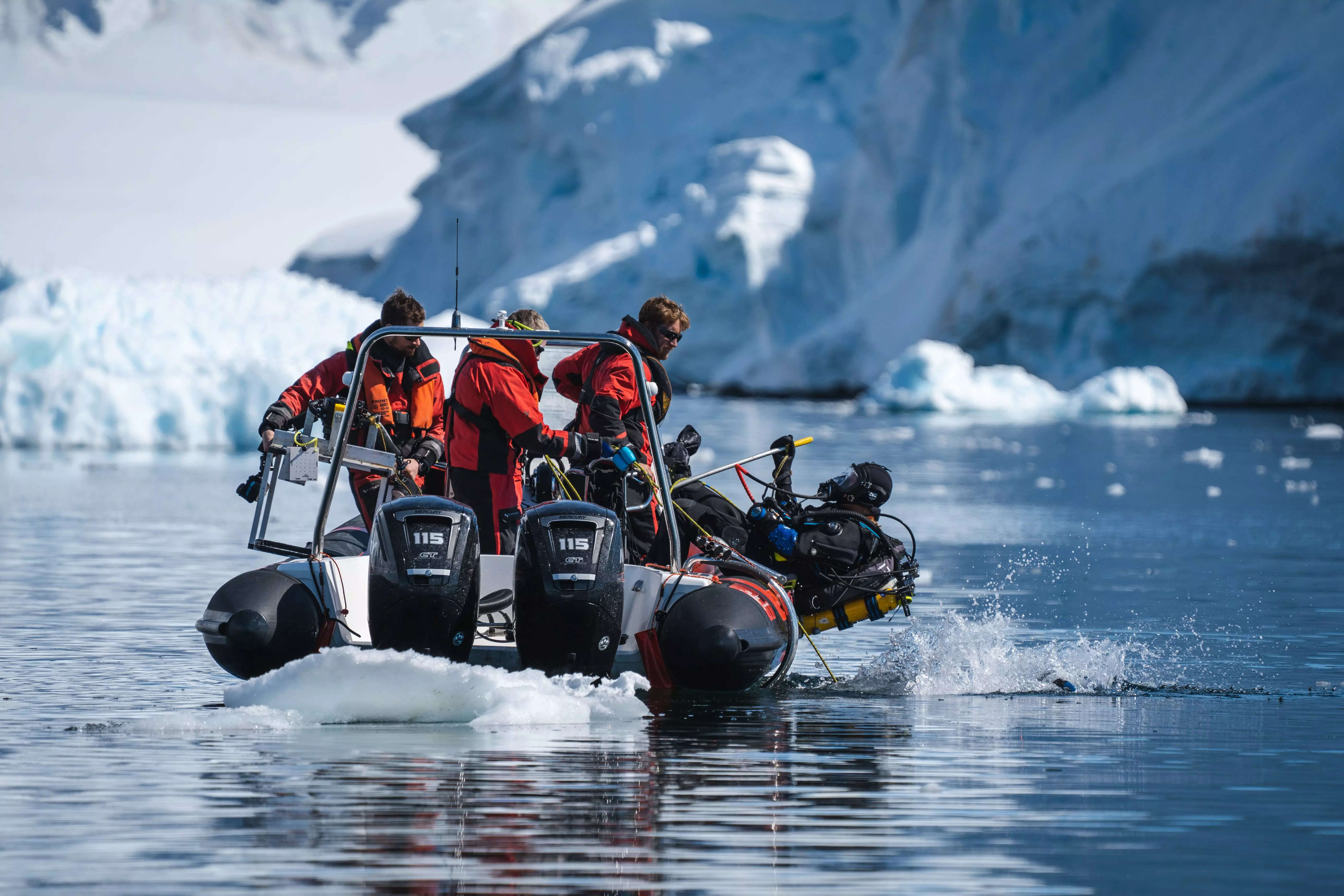 A marine research expedition in Antarctica.