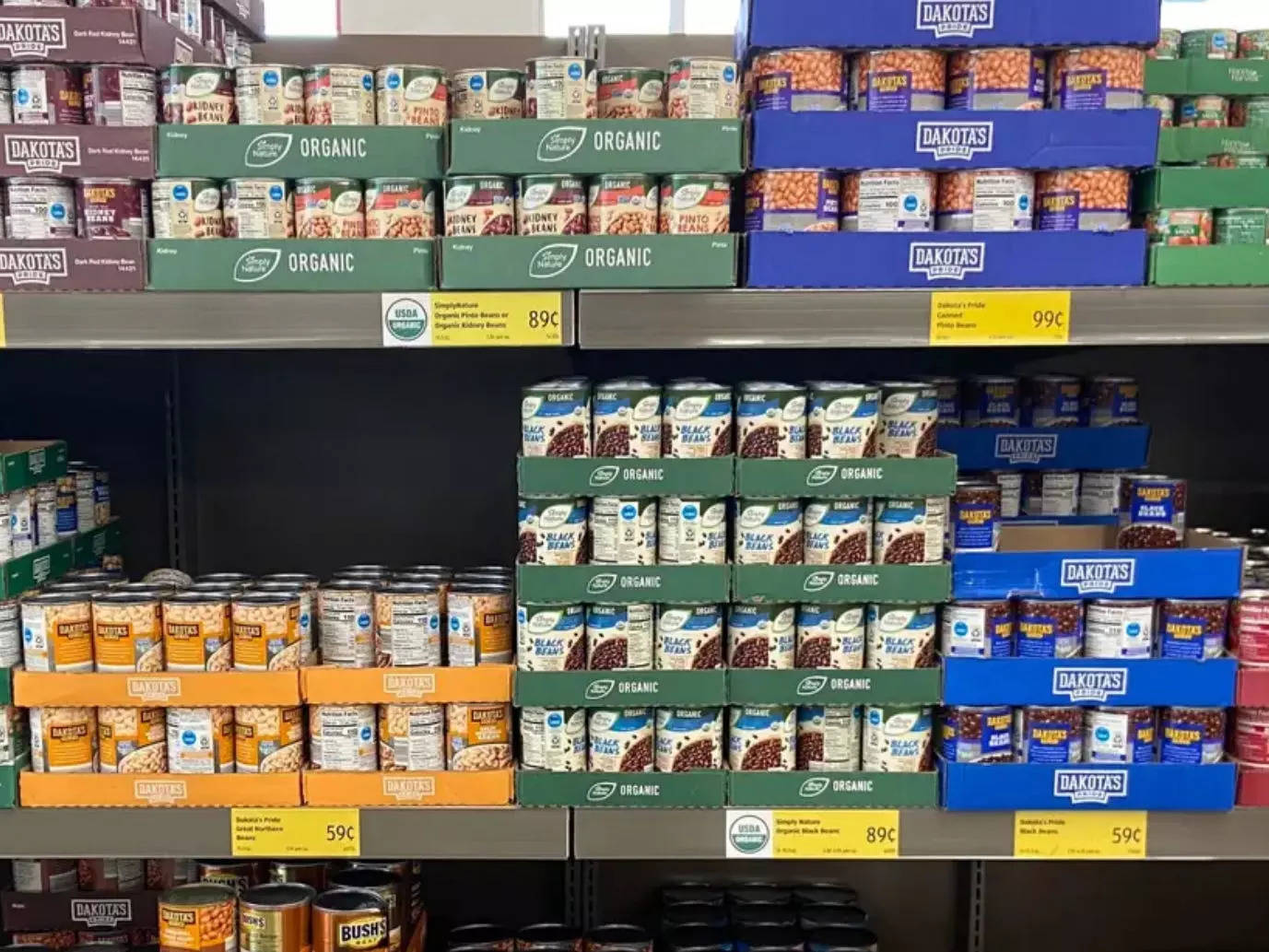 Canned beans at Aldi