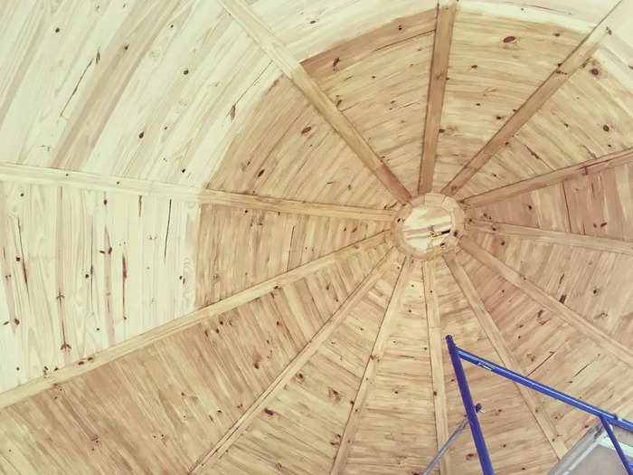 Hanging drywall and crafting the ceiling were also difficult because The Silo Cottage is a circle.