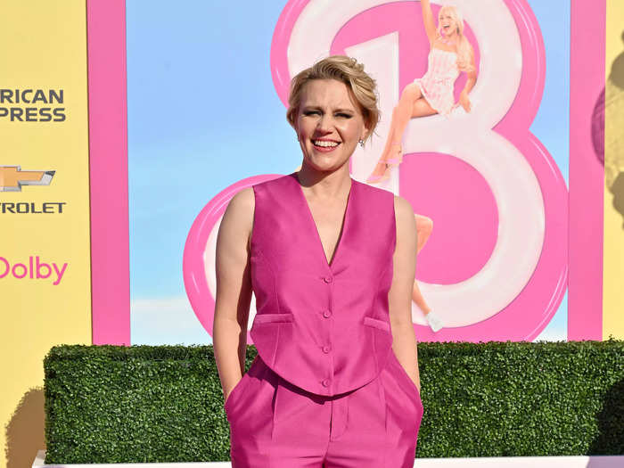 Kate McKinnon only attended one premiere but arrived in a custom pink suit.