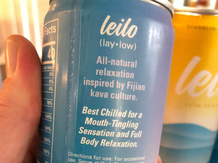 The label explained that the beverage is best served chilled. In smaller font, it also contained warnings about liver damage and not driving after drinking Leilo.