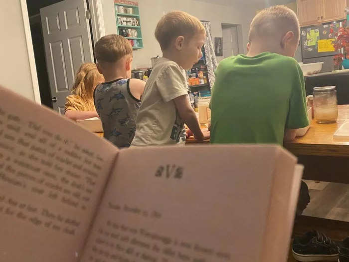 6:45 to 7:30 p.m.: Family read-aloud and bedtime prep