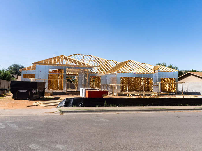 A new home being built in Midland.