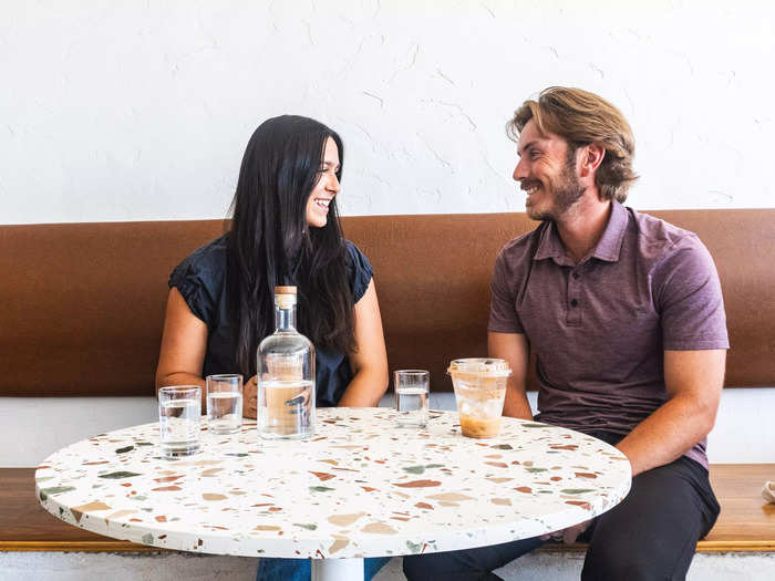 A young couple enjoying each other