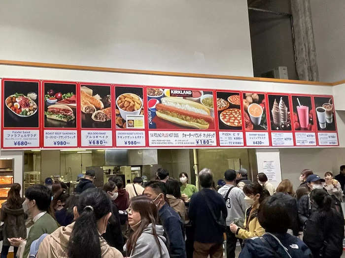 The Costco food court in Kyoto is way different from the US one. There are a lot more options in Japan.