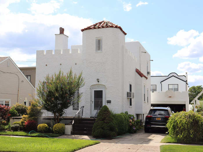 Some homes stood out for their unique architecture, such as this castle-like structure.