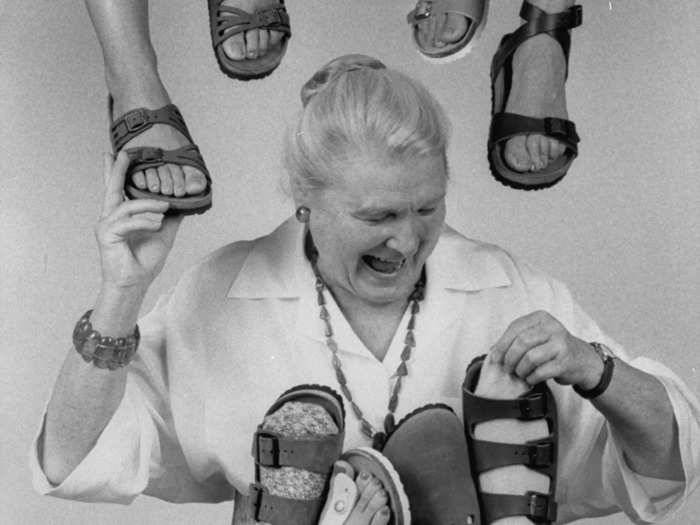 Birkenstock began selling its shoes in the US in 1966 after a German-American woman named Margot Fraser discovered them. She took them back to California and sold the shoes in health-food stores, where they appealed to counterculture youths.