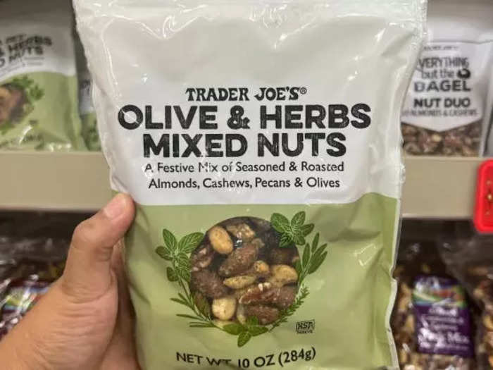 Olive and herb mixed nuts are a staple for me.