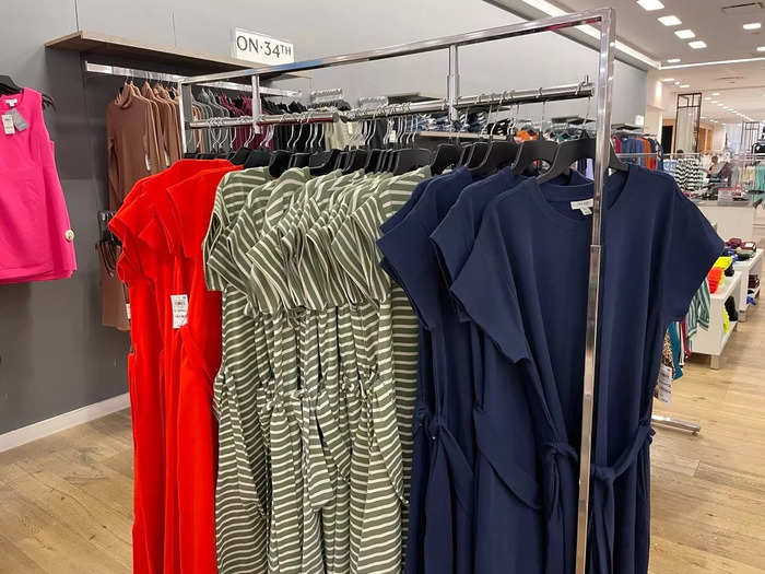 These T-shirt dresses were $60, but looked like something you could find at Target for $20. Sure enough, a recent UBS survey found 