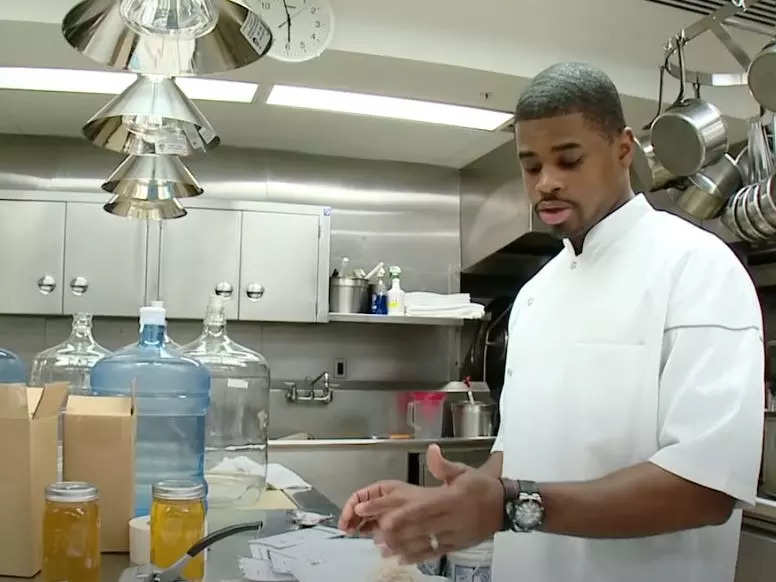 Tarafi Campbell in the White House kitchen in 2012