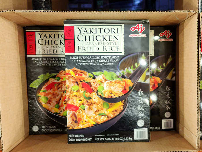 The Ajinomoto Yakitori chicken with fried rice is a super simple dinner.