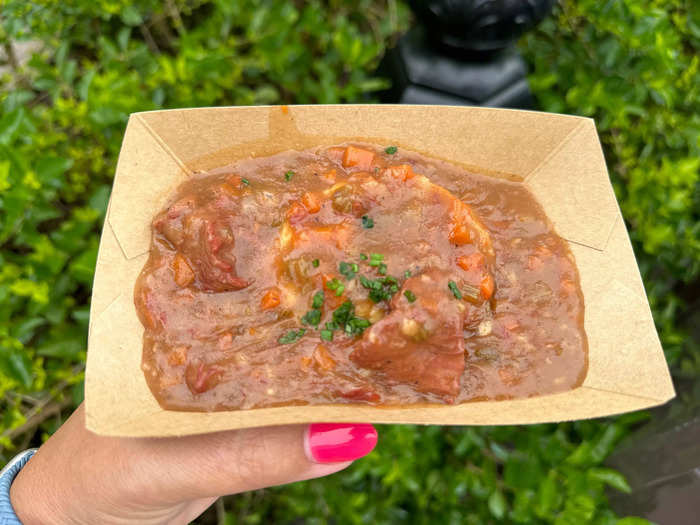 Next I tried the beer-braised beef from the Belgium booth for $6.