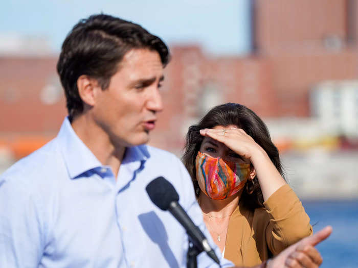 2021: Justin spoke out against a protestor who shouted obscenities about him and Sophie before an interview.
