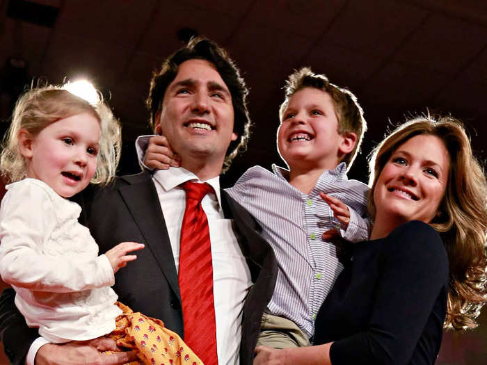 2013: The couple also celebrated the political win with their children.