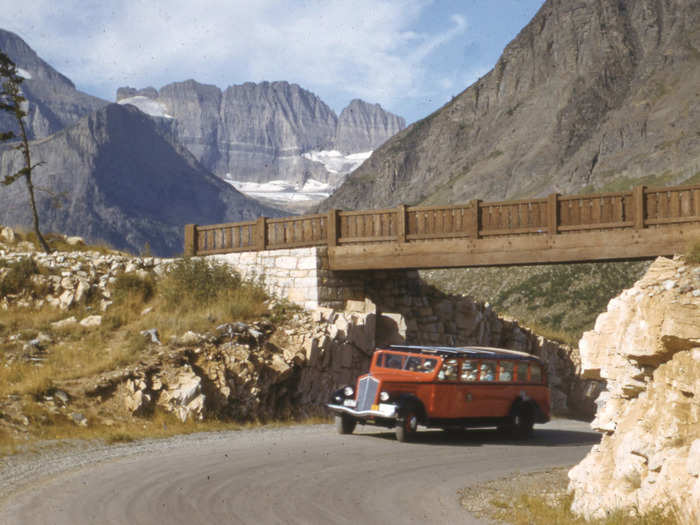 The tour buses, however, have remained about the same. The park instituted its iconic red buses in 1914.