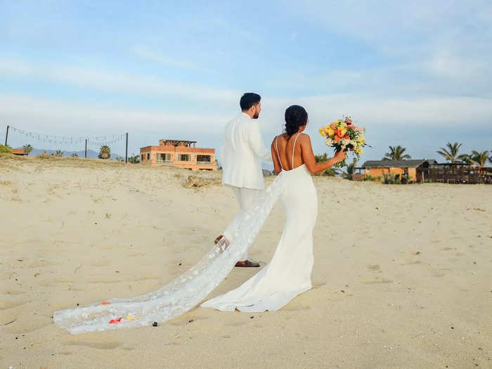 She ended up having the entire back of the dress customized.