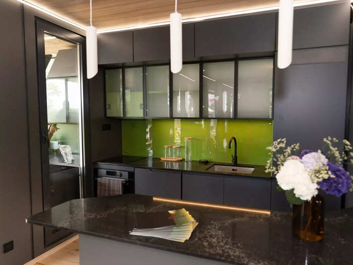 The homes are grid-connected and fully furnished. The kitchen, for example, comes with all the appliances a family may need.