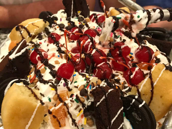 The Kitchen Sink sundae at Beaches & Cream Soda Shop is fun to get once, but I wouldn