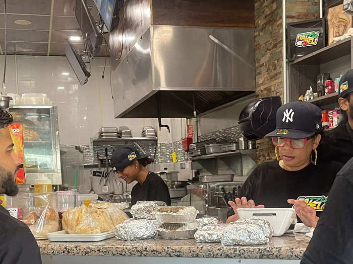 One patron admitted he and his coworkers enjoy the food "too much" as he waited for nearly 10 lunch orders to be filled.