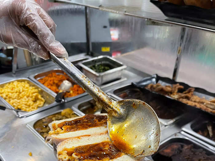 The flavors come together intensely with the rich cheeses, tender oxtail meat, and flaky patty crust all held together by slightly sweet Caribbean coco bread.