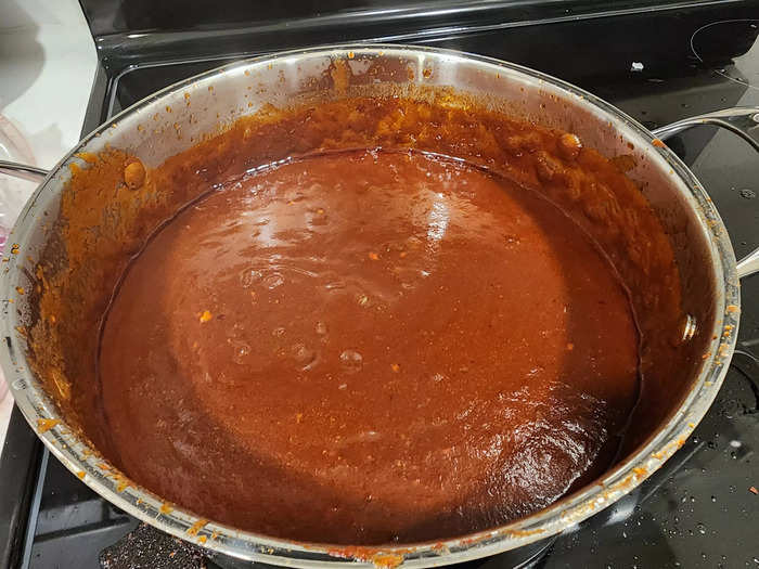 I had to move my sauce into a bigger pot because there were so many ingredients.