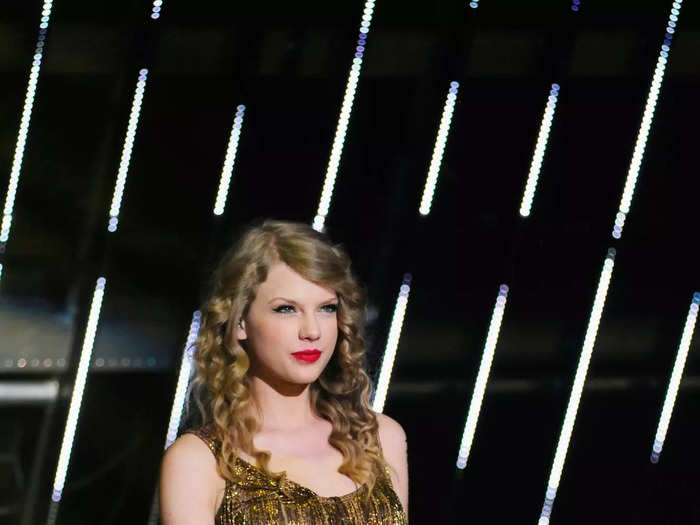 The sleeveless, gold fringe dress Swift wore to perform "Fearless" tracks on the Speak Now tour has become one of her most iconic looks to date.