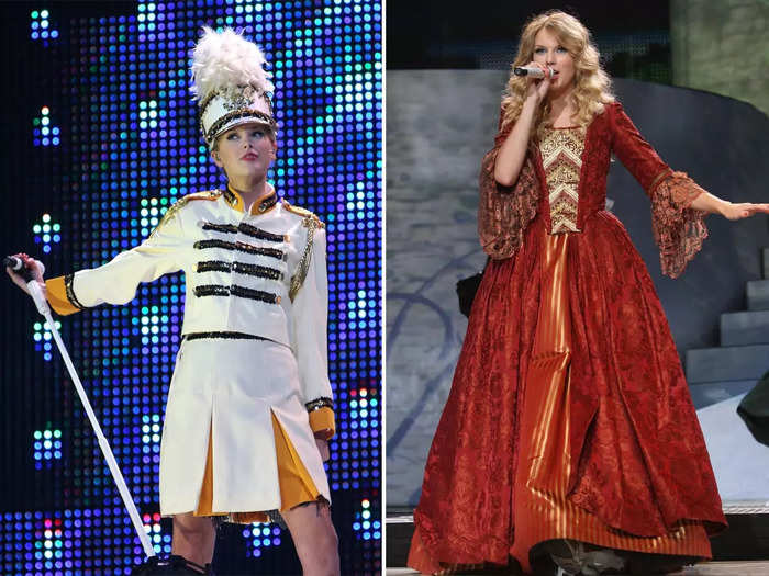 But her costumes reached another level on her first headlining tour, where she dressed as a marching-band captain, princess, and more.