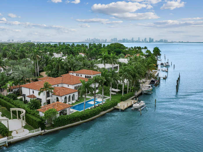 The six-bedroom home, with six bathrooms and three half-baths, is listed by Douglas Elliman for $42.5 million. It