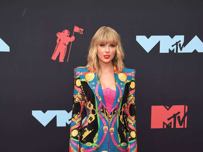 She wore a beaded Versace blazer dress to the MTV VMAs days later.