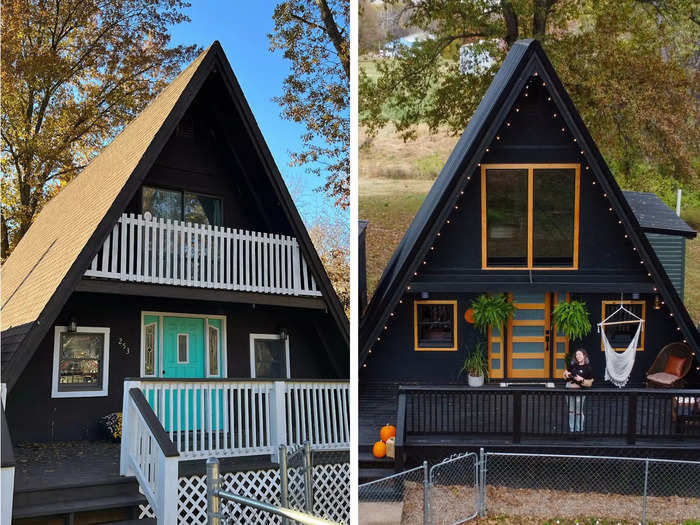 The exterior renovation included a new door, a fresh coat of paint, and a metal roof. The roof was one of the priciest parts of the project at $8,000.