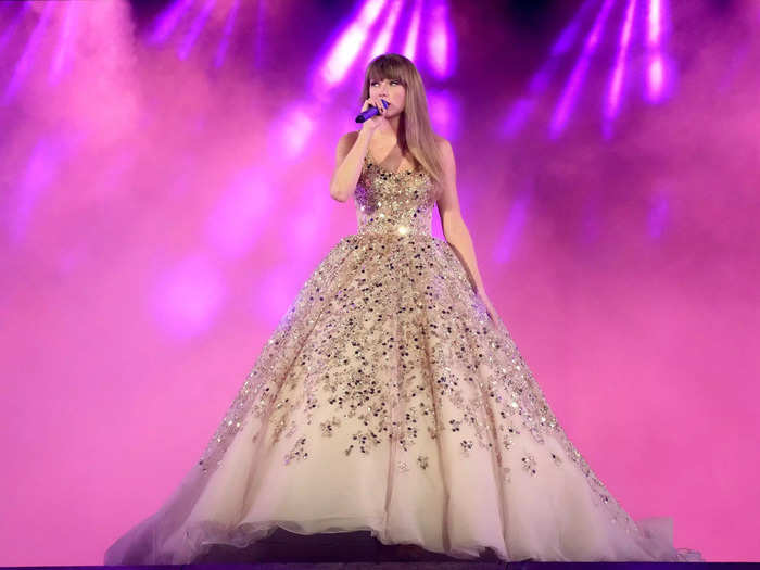 23. The gold "Speak Now" ballgown