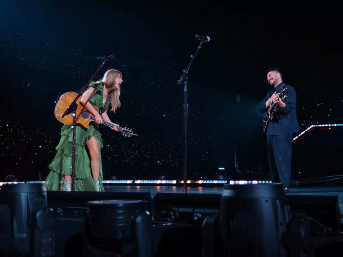 43. The surprise song dress in green