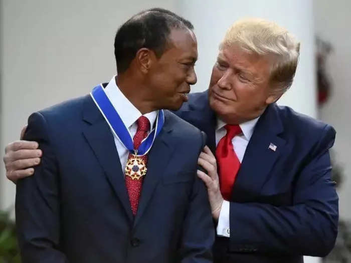 Trump awarded Woods with the Presidential Medal of Freedom in 2019.
