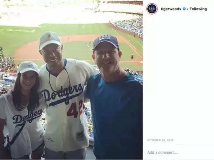 The 82-time PGA Tour-event winner is a fan of the Los Angeles Dodgers.