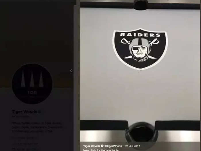 He even has a Raiders-themed pool table in his house.