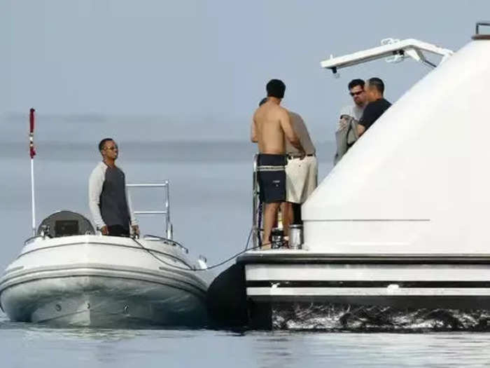 He stayed on the yacht on Long Island during the 2018 US Open at Shinnecock Hills.
