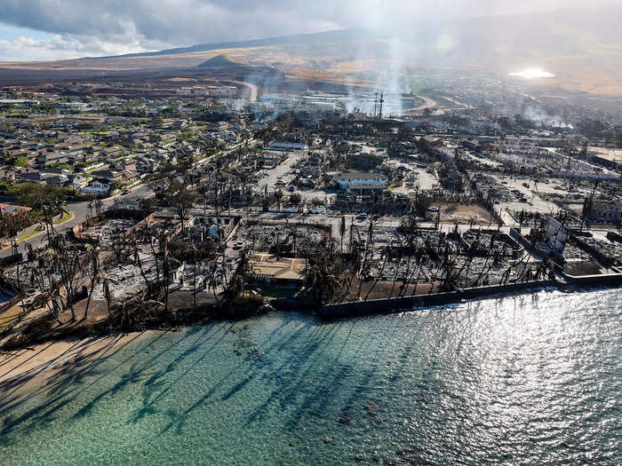 An aerial photo shows Maui