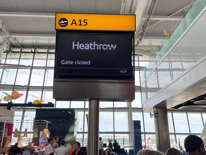 Here is the gate for the flight that we boarded. At this point, nerves were high and some people were already going through their breathing techniques. I was still doing fine.