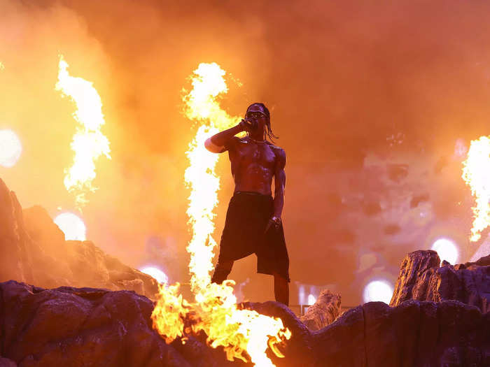 Travis Scott performs in London in 2023.