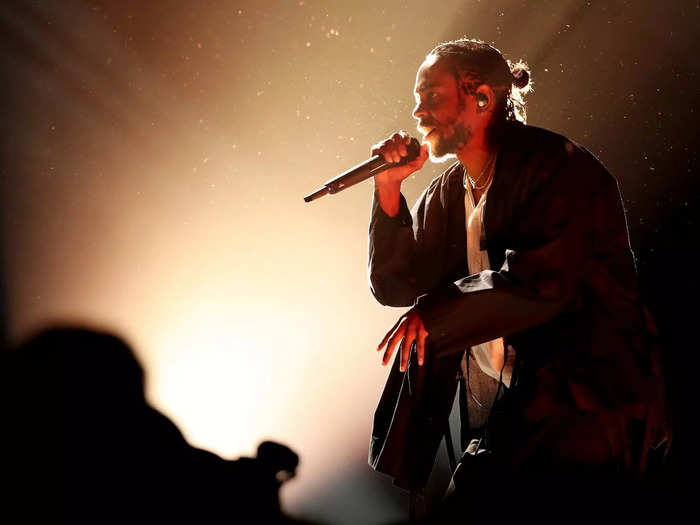 Kendrick Lamar performing at the Grammy Awards in 2018.