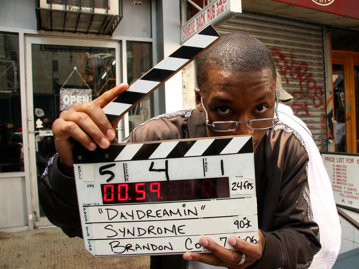 Lupe Fiasco on the set of his "Daydreamin