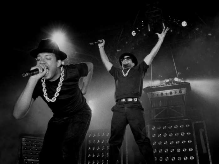 Run-DMC performing in Chicago in 1984.