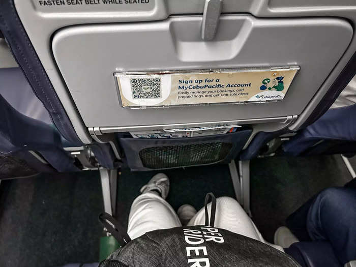 2. Despite the cheap flight ticket, I decided to skimp on paying the fee for a seat with extra legroom — making my already tired legs even more sore.