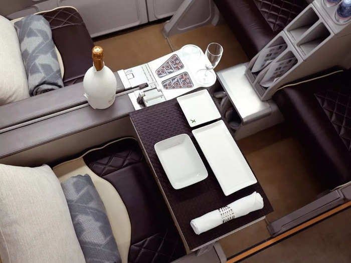 Meanwhile, the expected premium meals, tray tables, linens, and power will be available.