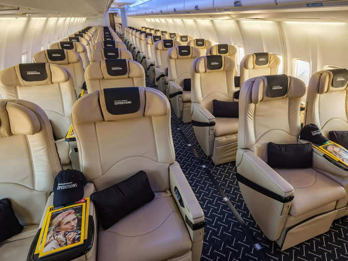 But, unlike competitors, the 75-seater jet features large recliners instead of lie-flat beds.