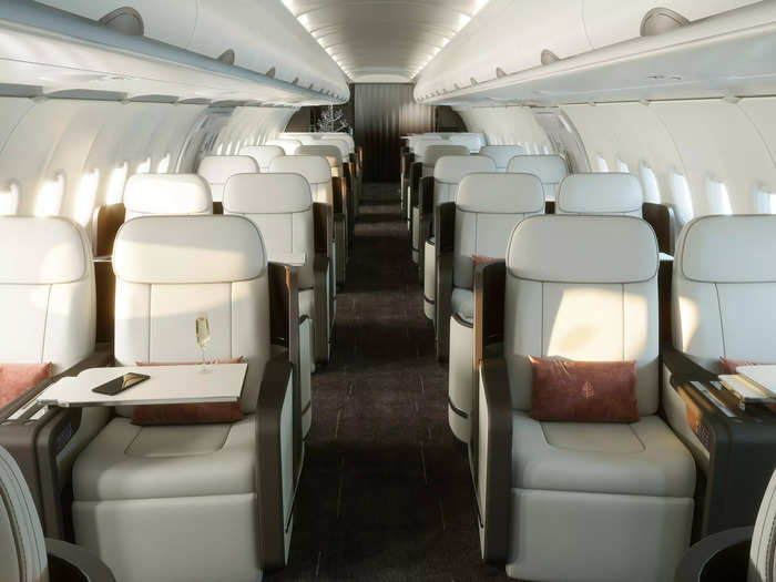 Onboard, travelers will find 48 recliners, each with lie-flat capabilities and over six feet of leg room.