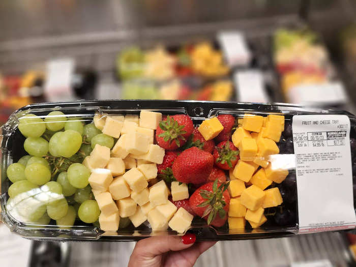 The Kirkland Signature fruit and cheese tray saves a lot of time.