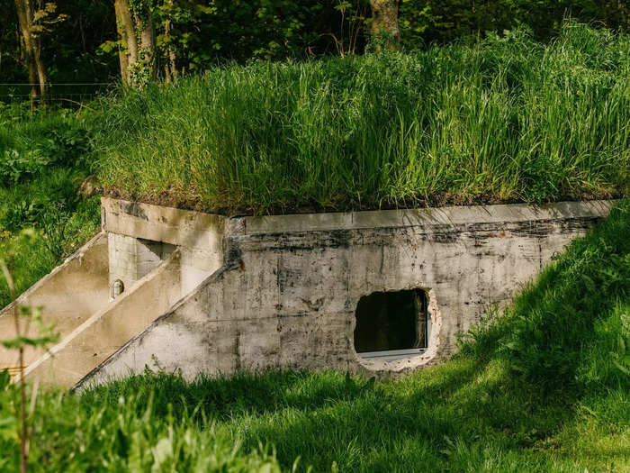 To keep the concrete walls, they had to put insulation on the outside and cover it with earth. It